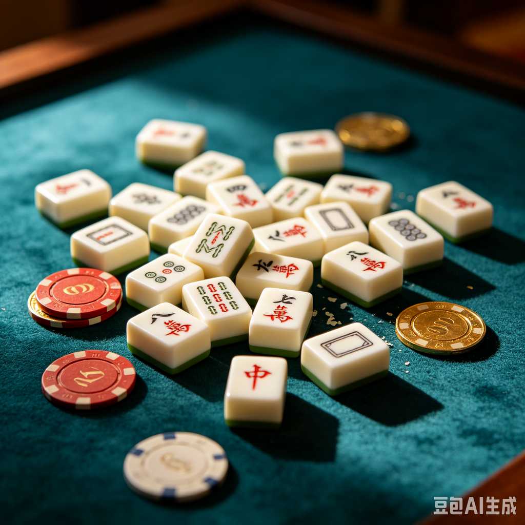 mahjong set with dice and chips